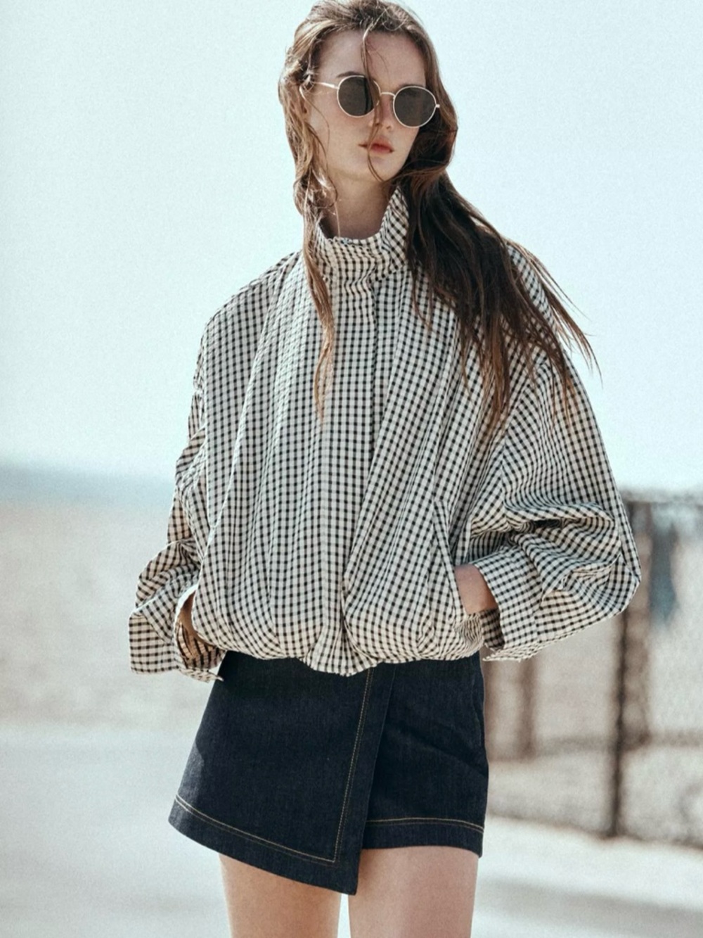 Zara PLAID BOMBER JACKET